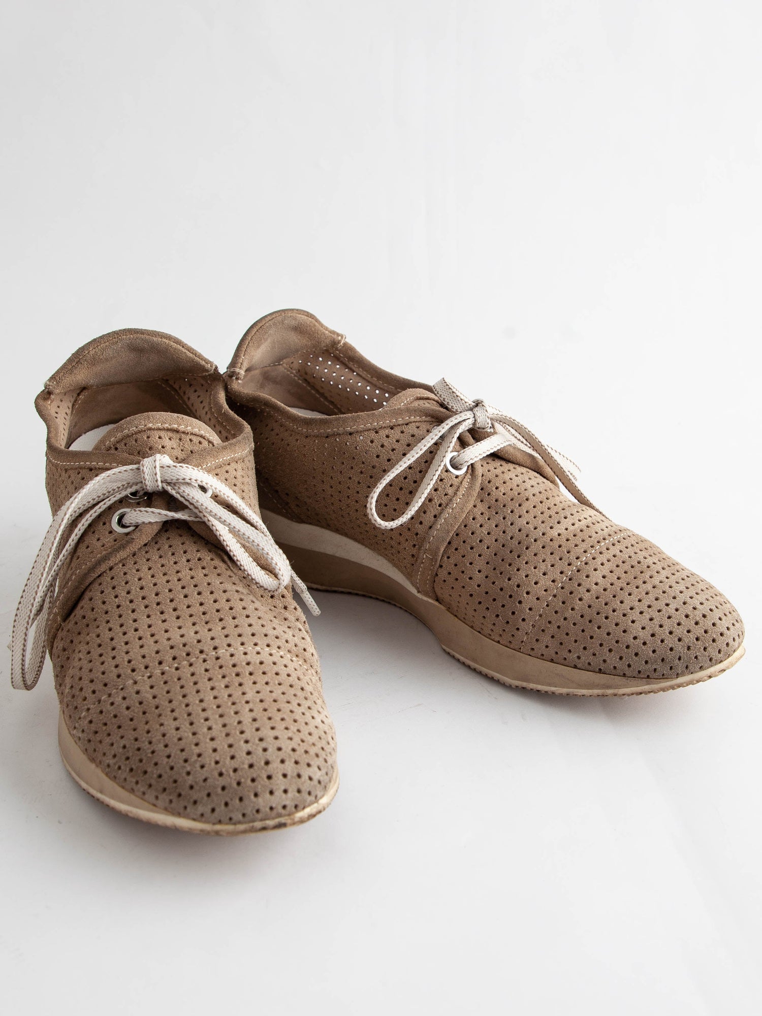 Good Max Mara White Genuine Suede Casual Shoes Size 36