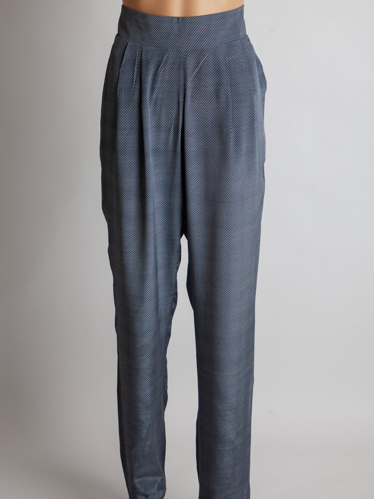 Good Emporio Armani Gray High-Waisted Pants Size S Polyester