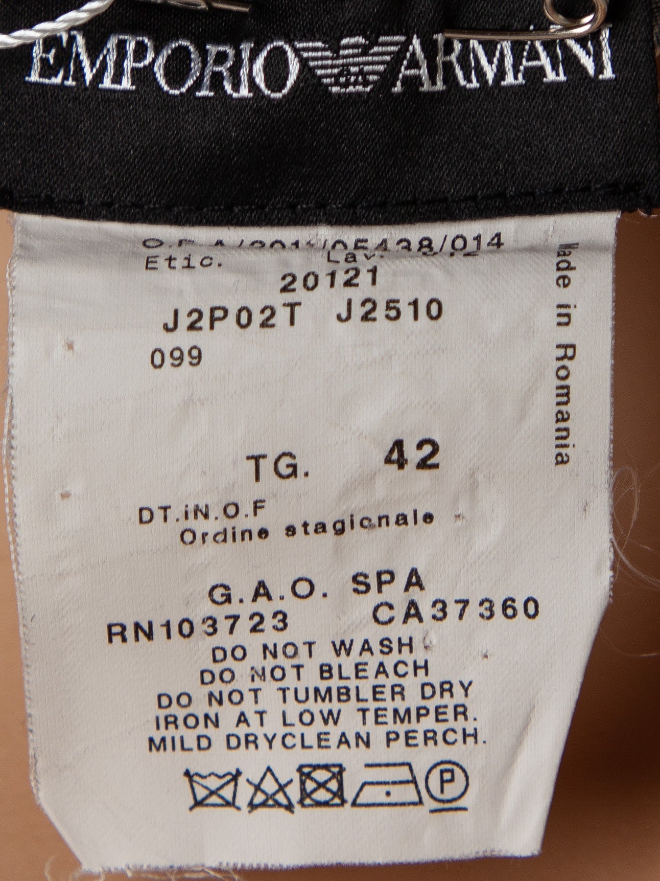 Good Emporio Armani Gray High-Waisted Pants Size S Polyester