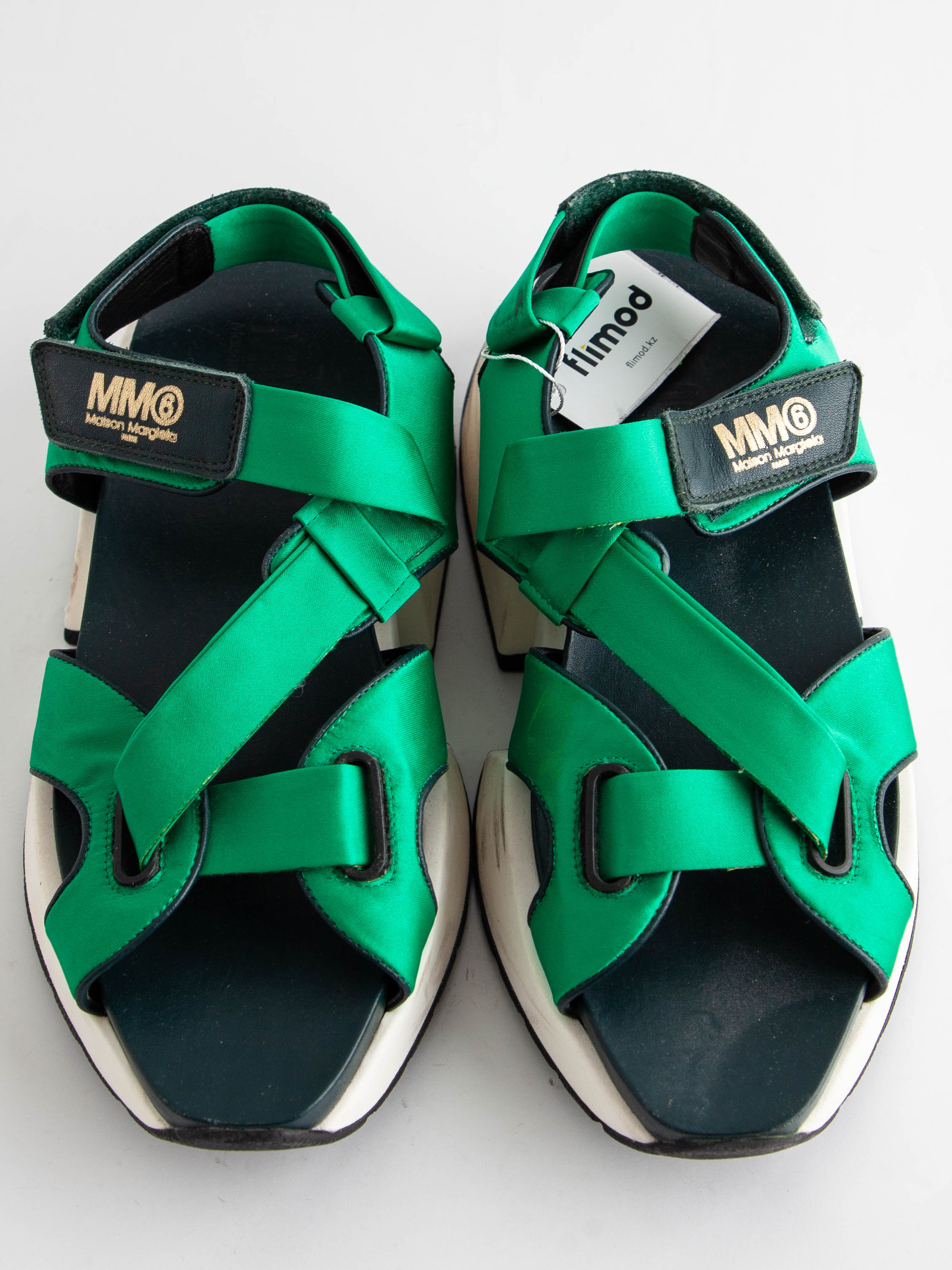 Good Condition Maison Margiela Green Textile Sandals with Chunky Soles