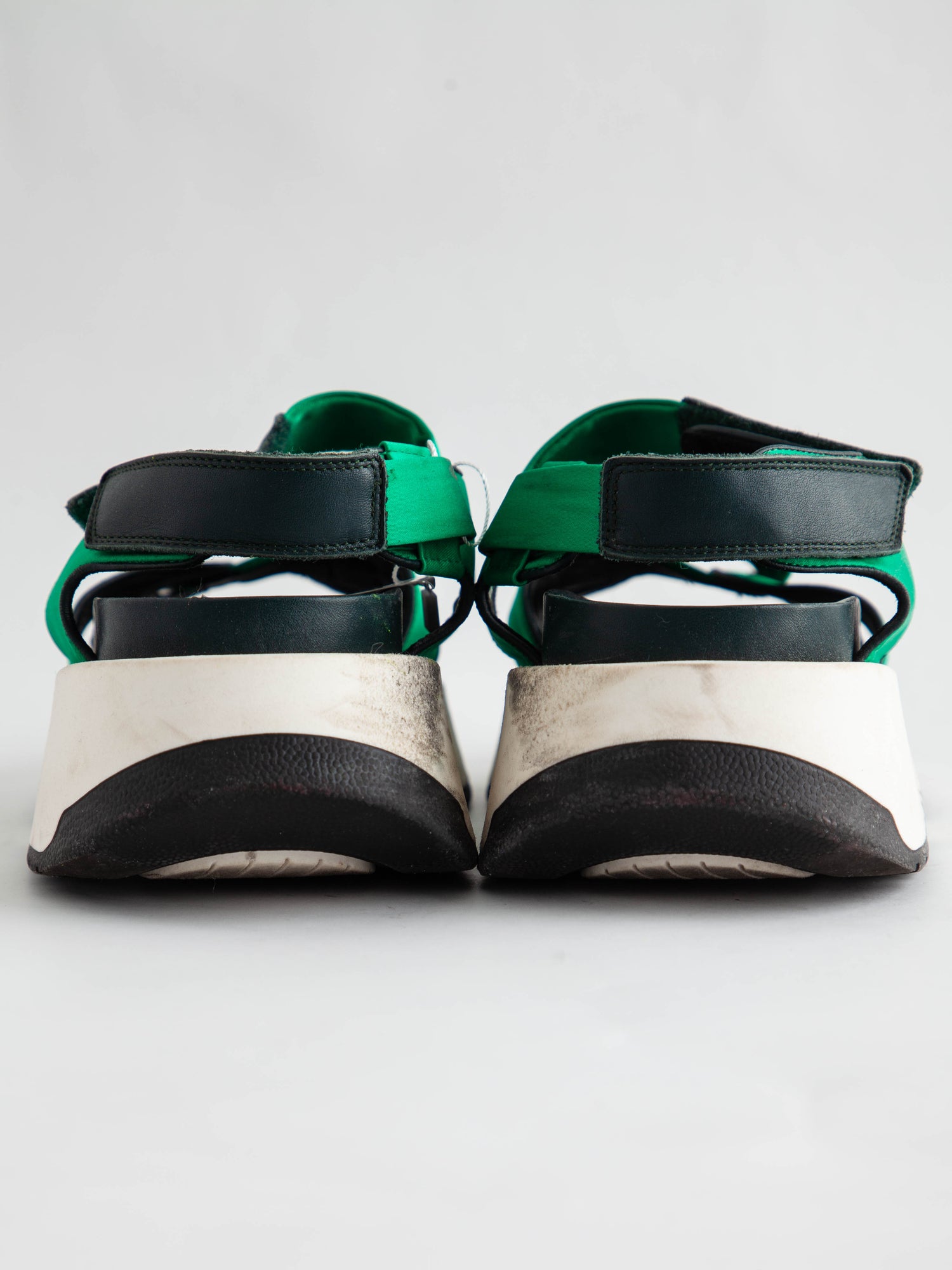 Good Condition Maison Margiela Green Textile Sandals with Chunky Soles
