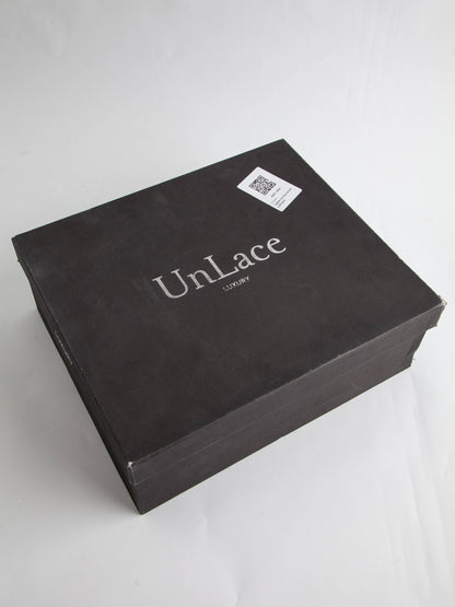 Good UnLace Black High-Heeled Platform Shoes Leather Women