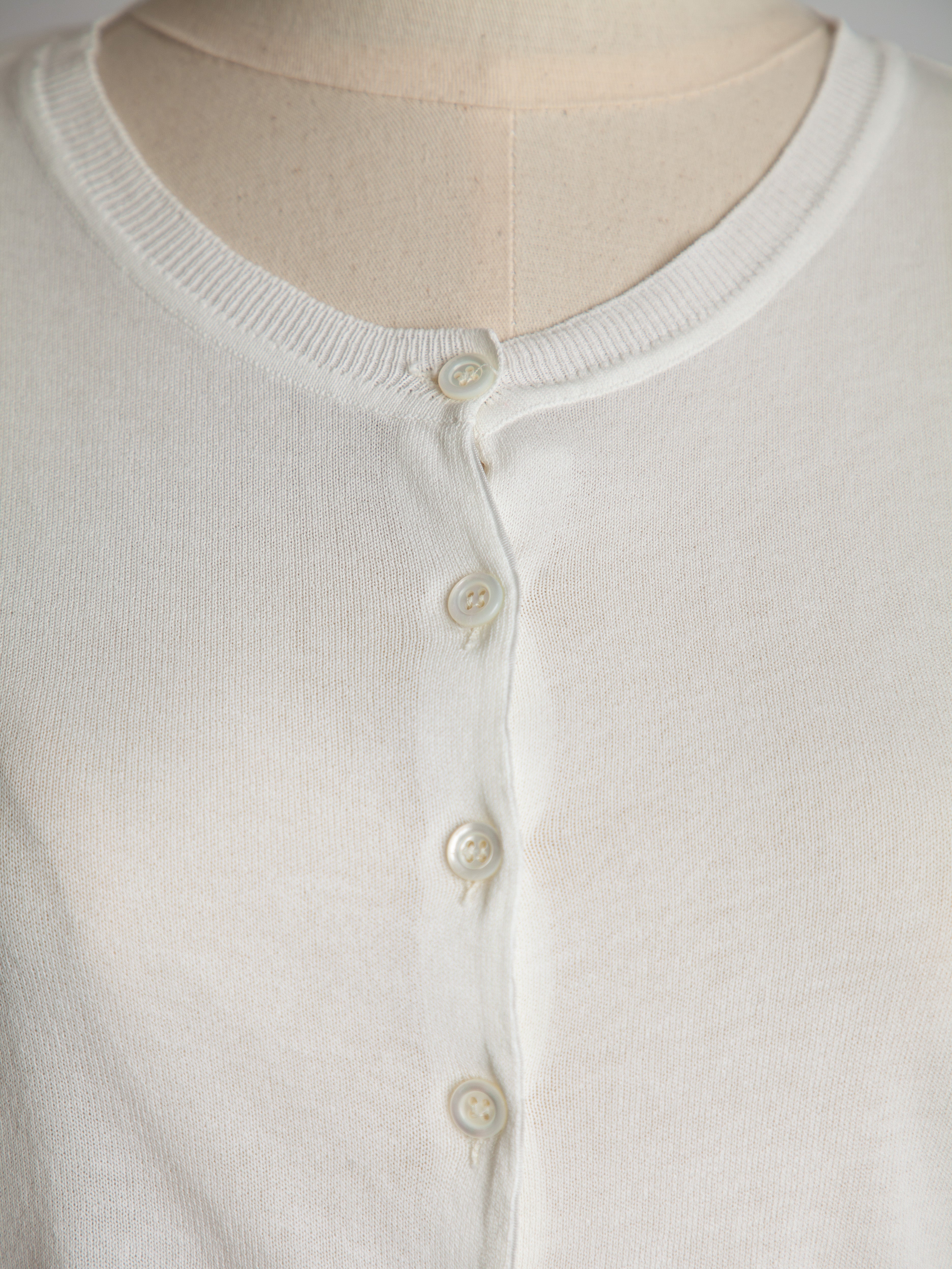 Good Moschino White Cotton Cardigan Size XS with Gathered Waist Detail
