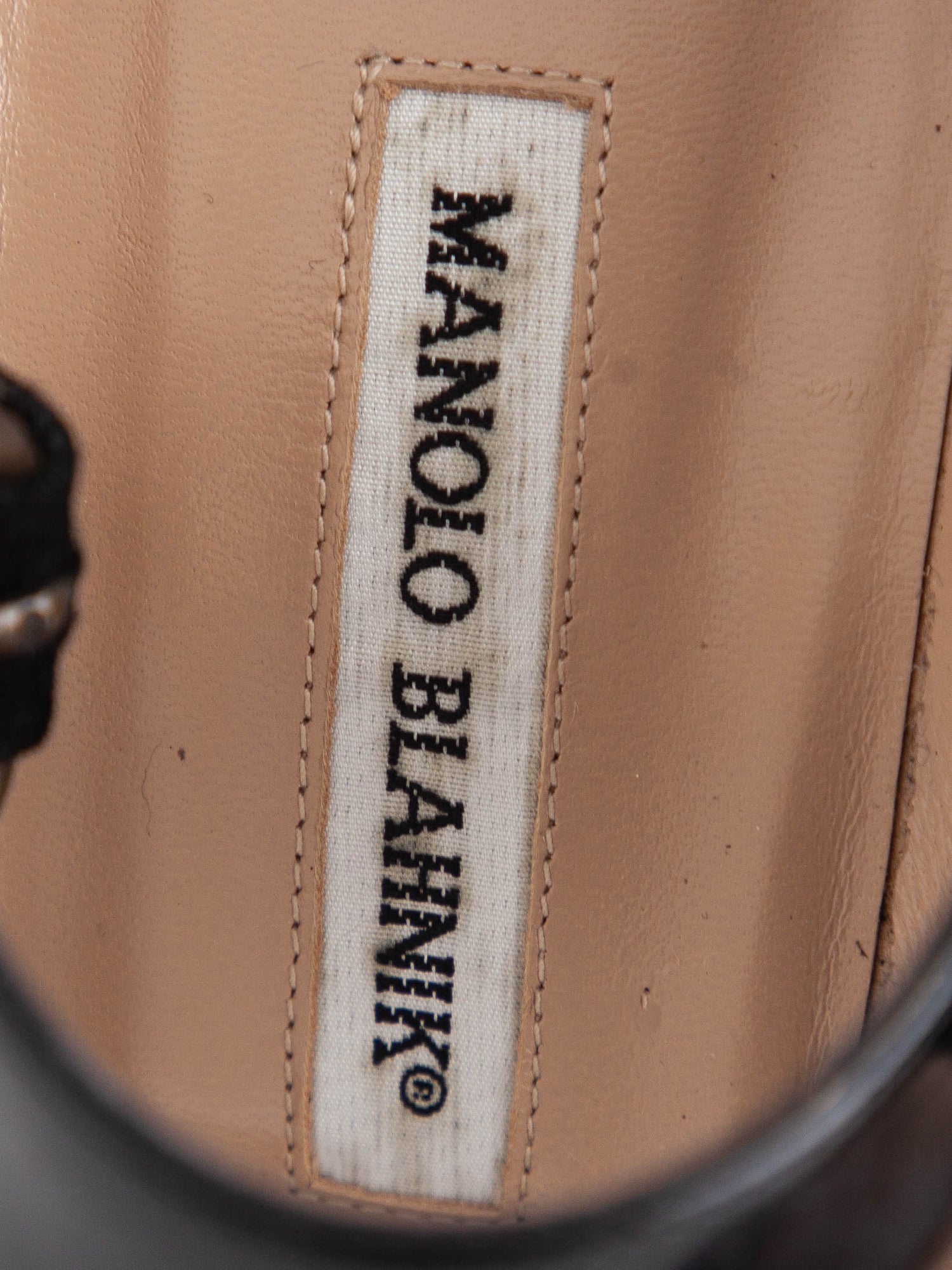 Good Manolo Blahnik Black Suede High-Heeled Open-Toe Shoes Size 39