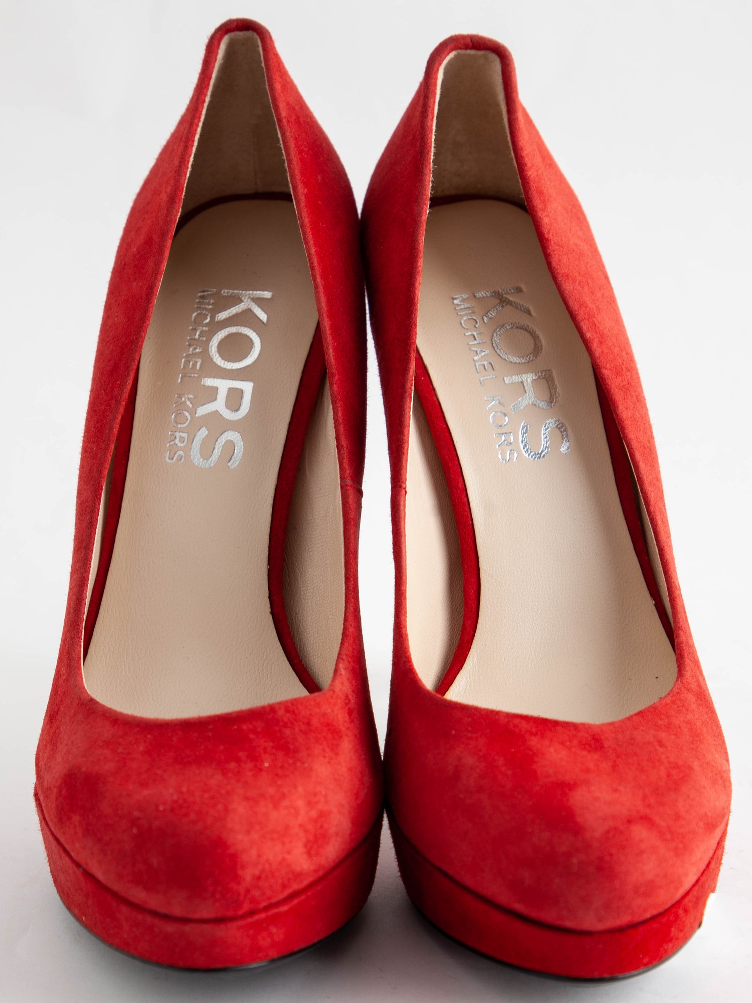 NEW Michael Kors Red High-Heeled Platform Shoes Size 39 Suede