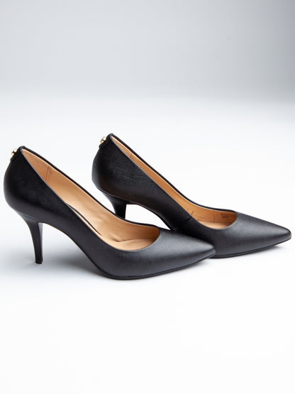 Good Michael Kors Black Leather High-Heeled Shoes Size 37