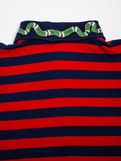Good Gucci Kids Polo Shirt Blue Cotton Size 3 with Snake Design