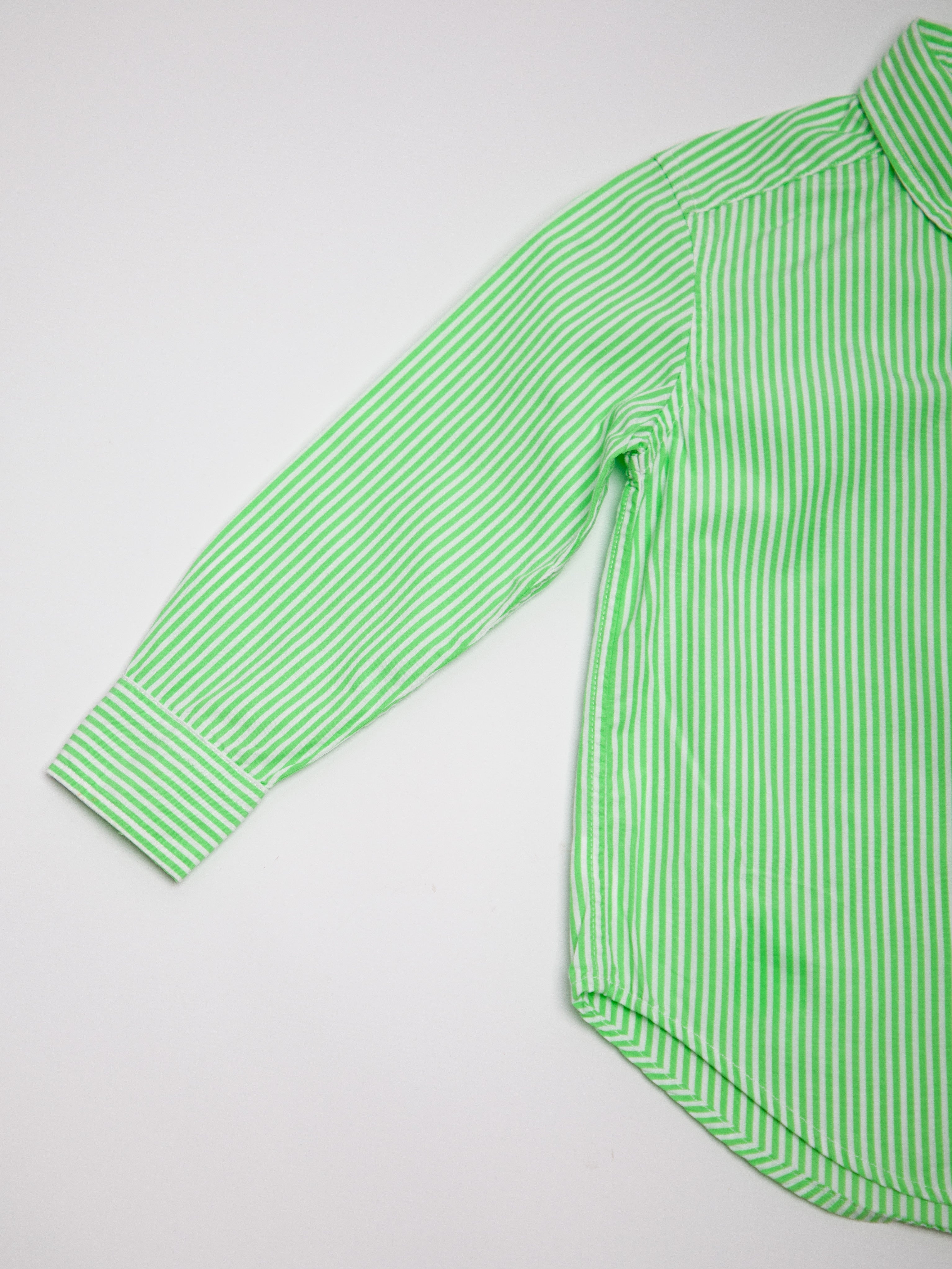 Good Ralph Lauren White Cotton Striped Button-Up Shirt Size 3 for Kids