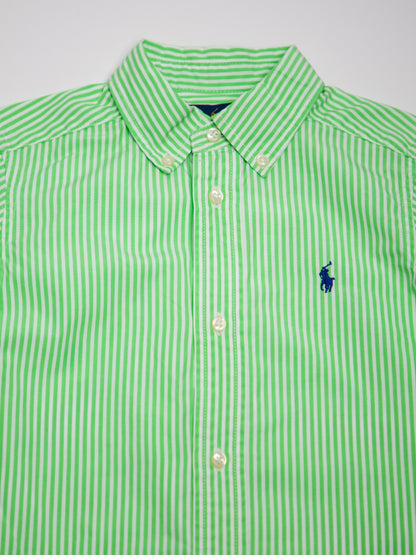 Good Ralph Lauren White Cotton Striped Button-Up Shirt Size 3 for Kids