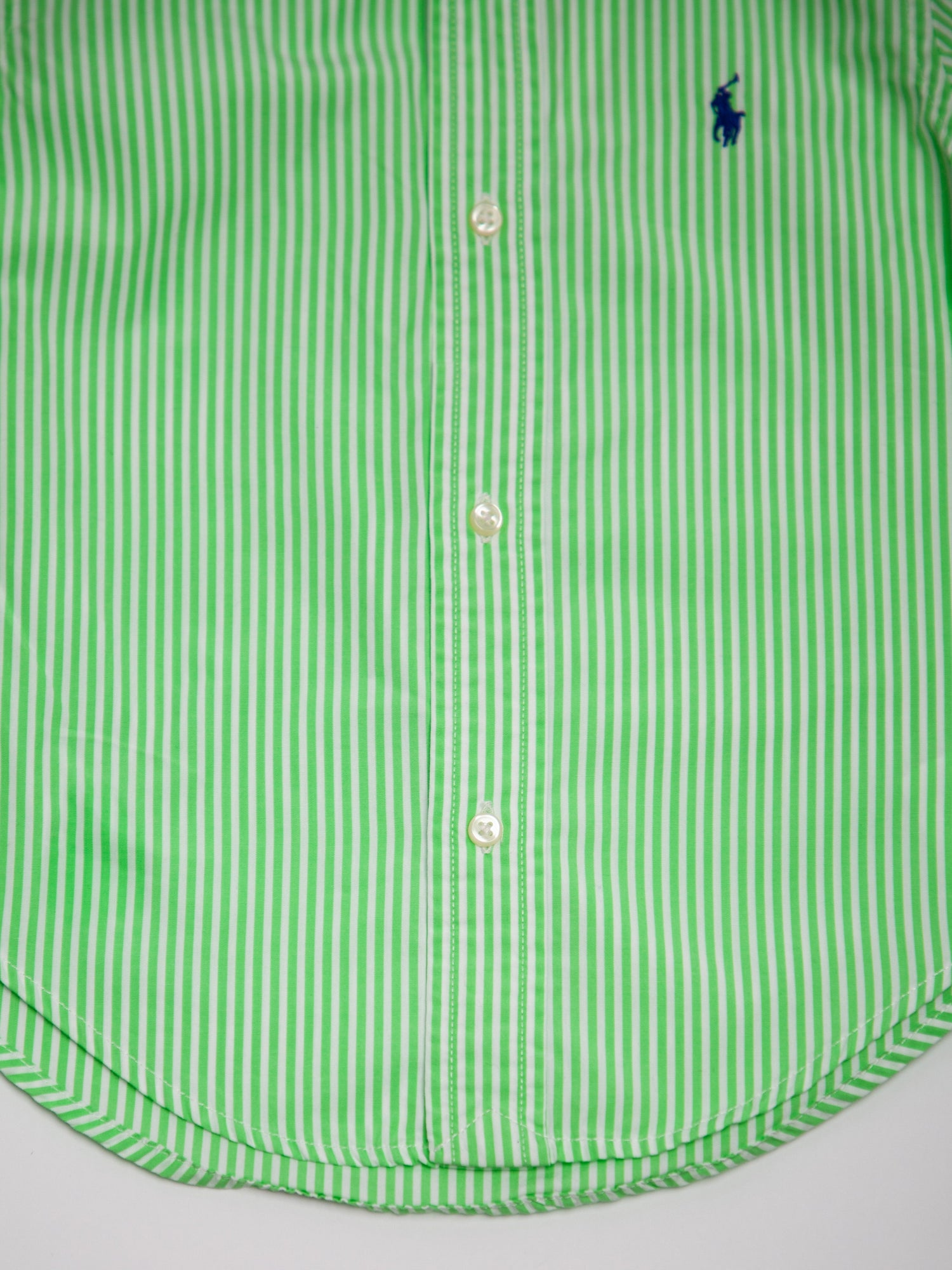 Good Ralph Lauren White Cotton Striped Button-Up Shirt Size 3 for Kids