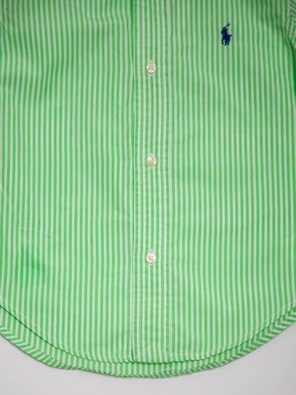 Good Ralph Lauren White Cotton Striped Button-Up Shirt Size 3 for Kids