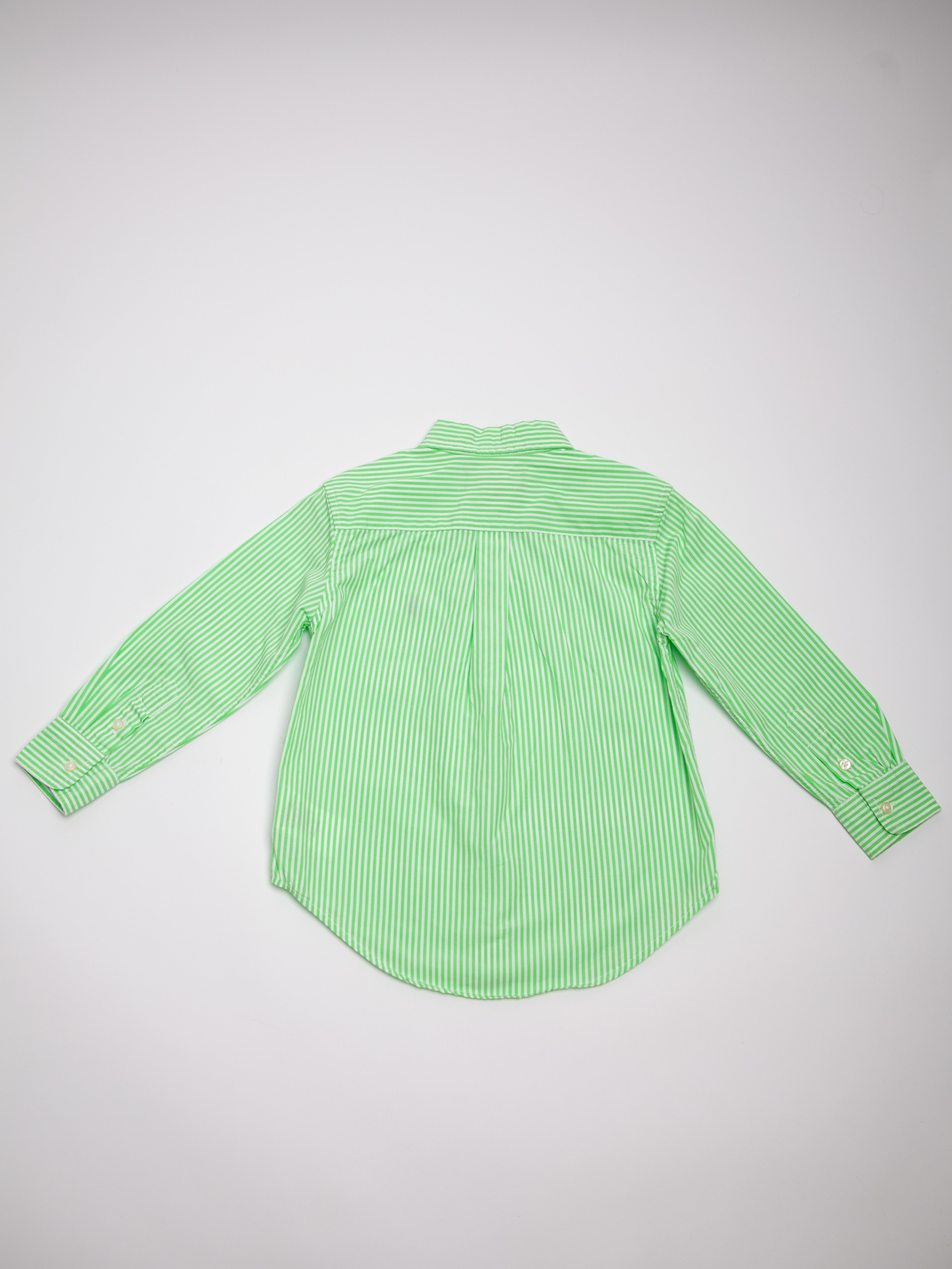 Good Ralph Lauren White Cotton Striped Button-Up Shirt Size 3 for Kids