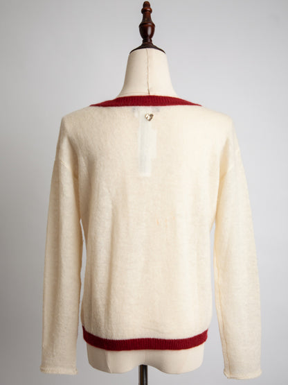 Good TWINSET Cream Floral Sweater Size XS Women Polyester