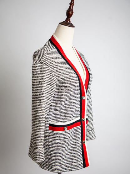 Good Maje Cardigan Sweater White Viscose with Pockets Size M