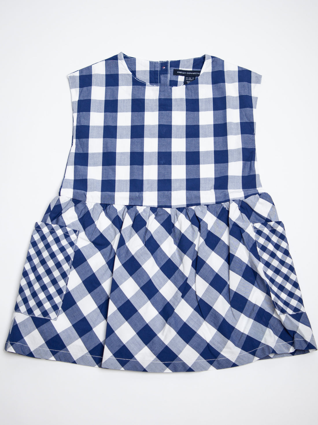 Good French Connection Blue Checkered Dress for Kids Size 5