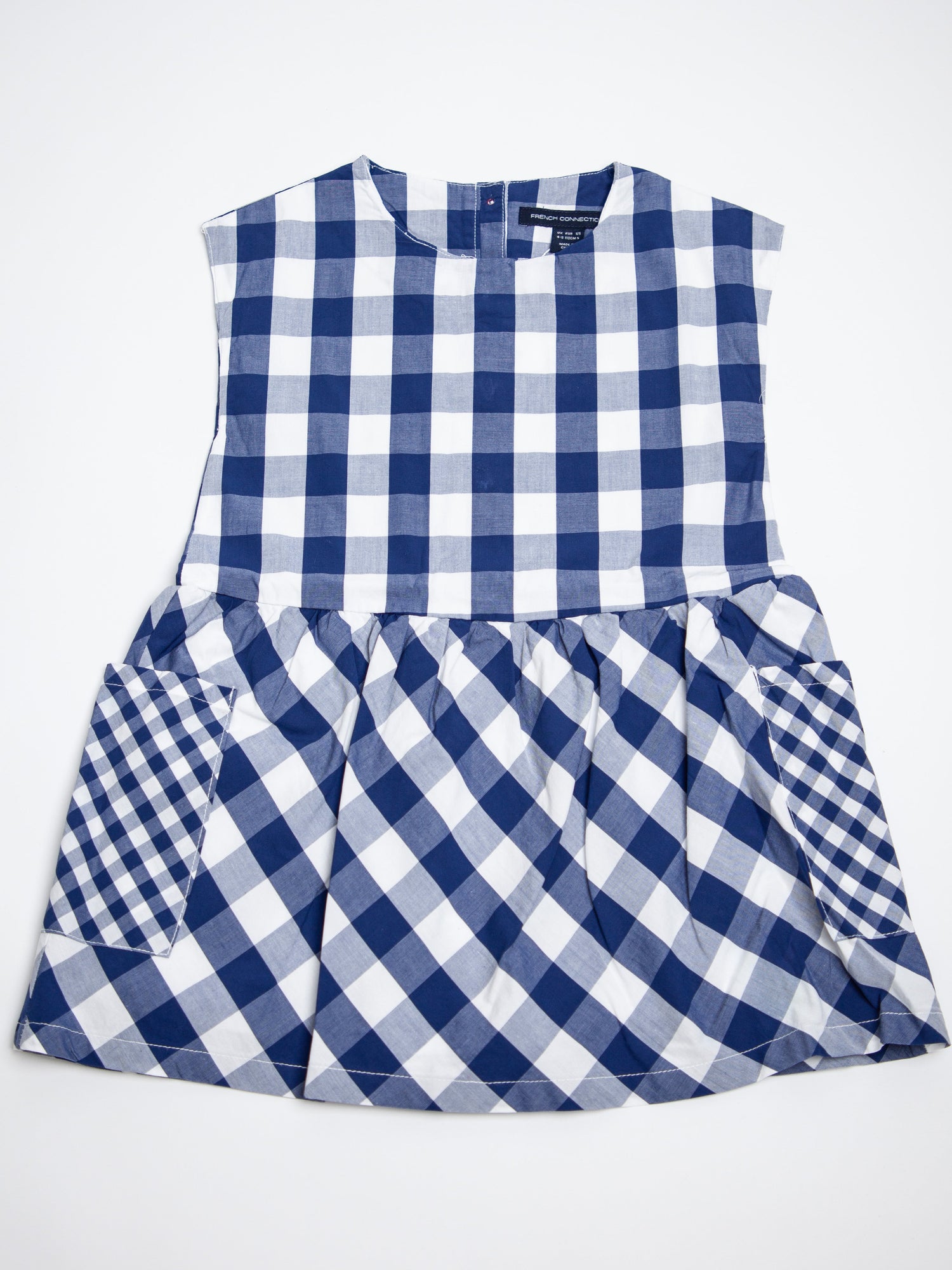 Good French Connection Blue Checkered Dress for Kids Size 5