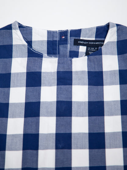 Good French Connection Blue Checkered Dress for Kids Size 5
