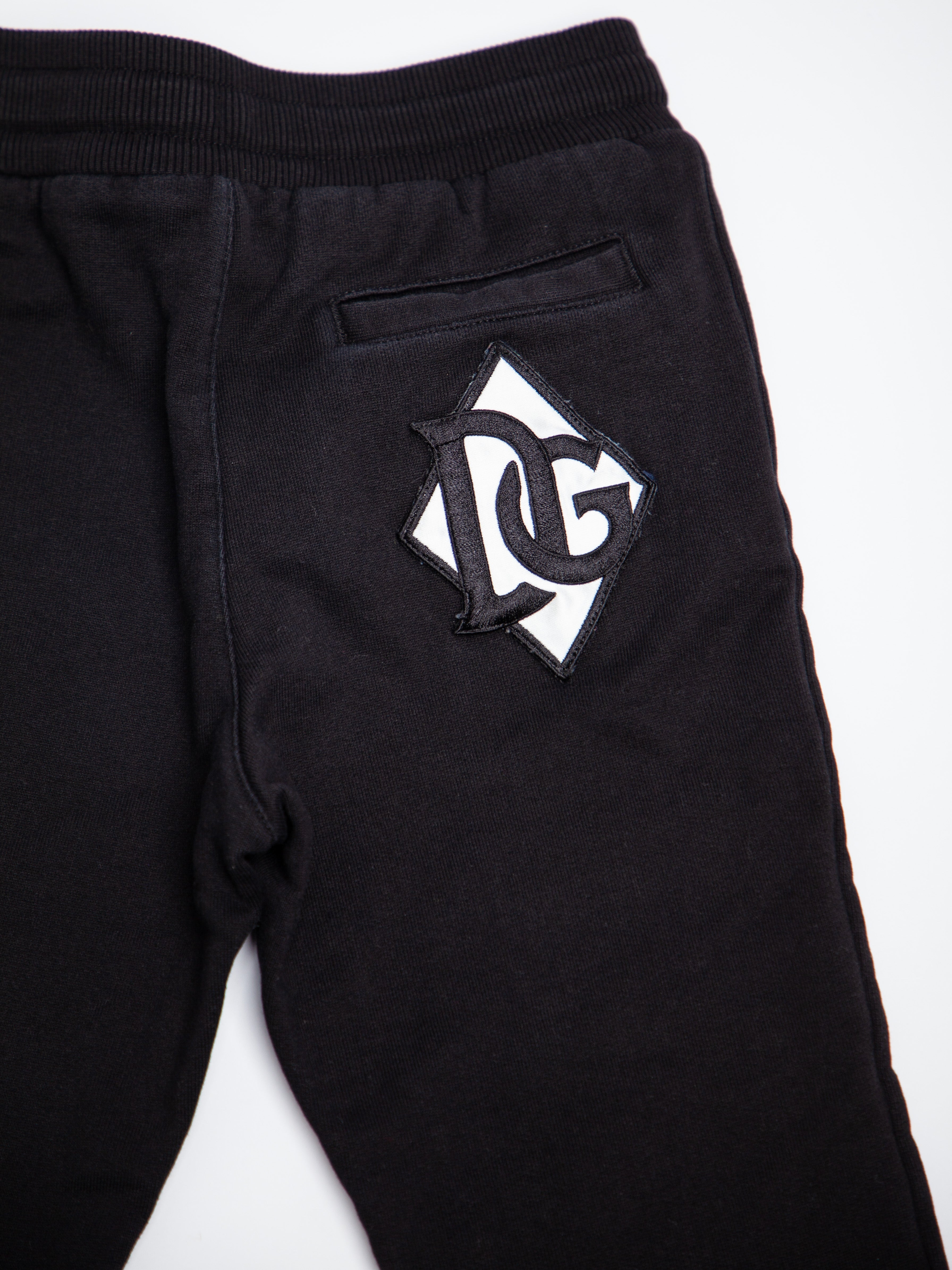 Good Dolce Gabbana Black Cotton Jogger Pants for Kids Size 5