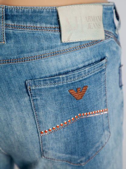 Average Armani Jeans Blue Cotton Denim Size M Women&