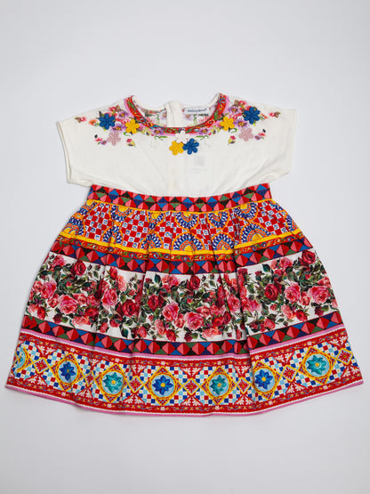 Good Dolce Gabbana Kids Dress White Floral Embroidery Size N/A