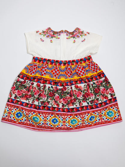 Good Dolce Gabbana Kids Dress White Floral Embroidery Size N/A