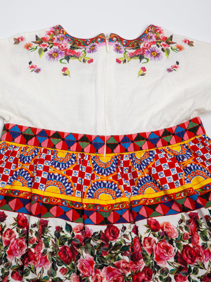 Good Dolce Gabbana Kids Dress White Floral Embroidery Size N/A