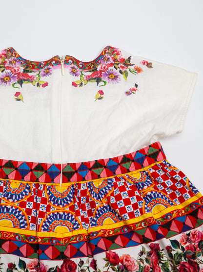 Good Dolce Gabbana Kids Dress White Floral Embroidery Size N/A