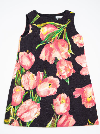 Good Dolce Gabbana Black Floral Dress for Girls Size 4