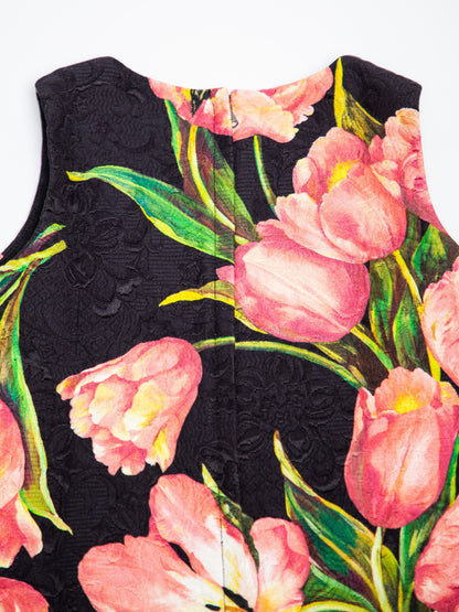 Good Dolce Gabbana Black Floral Dress for Girls Size 4