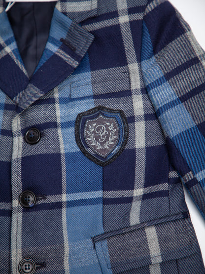 Excellent Dolce Gabbana Blue Cashmere Plaid Blazer Size 4 for Kids