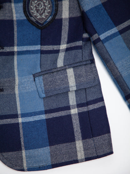 Excellent Dolce Gabbana Blue Cashmere Plaid Blazer Size 4 for Kids