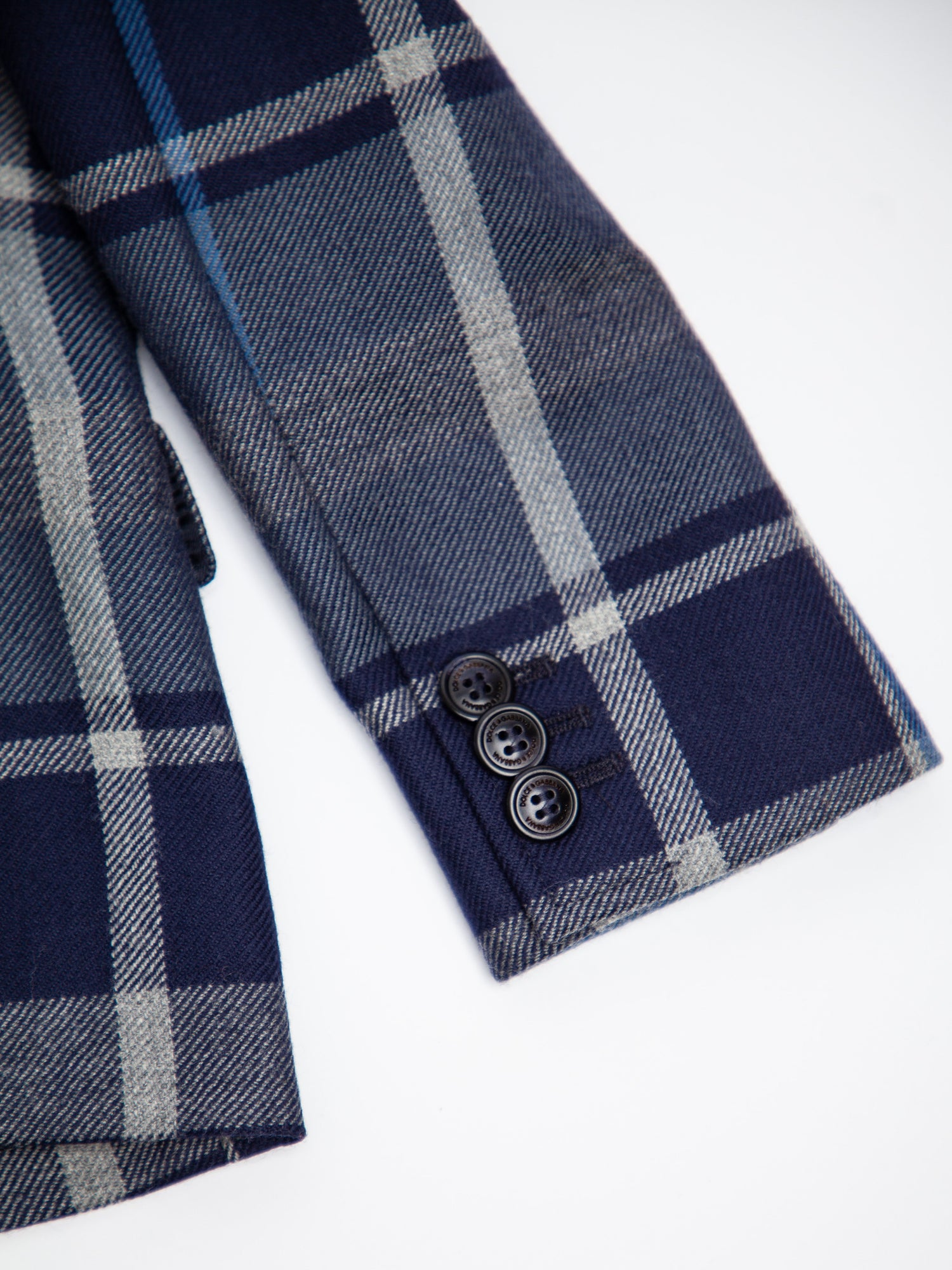 Excellent Dolce Gabbana Blue Cashmere Plaid Blazer Size 4 for Kids