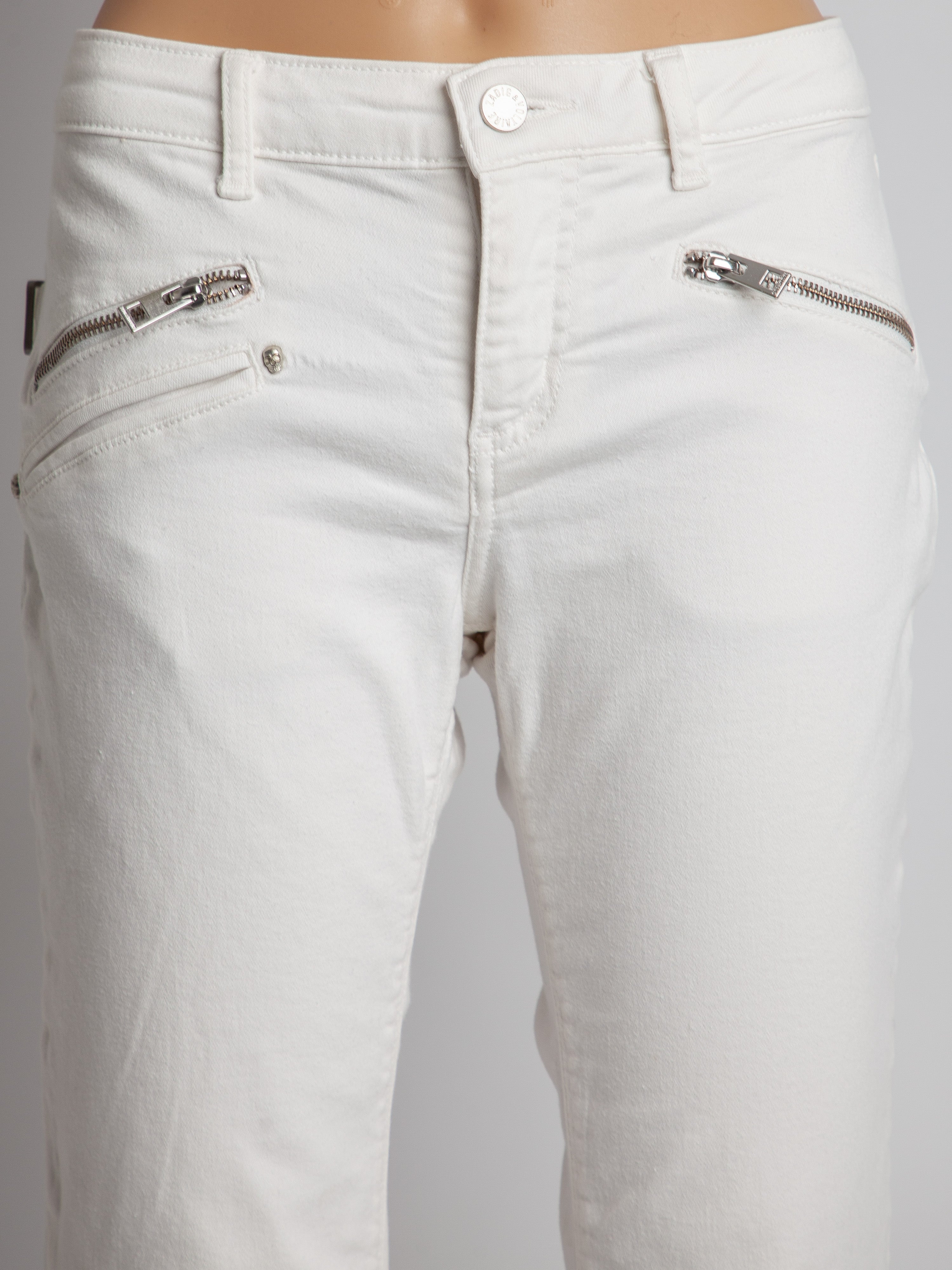 Good Zadig&amp;Voltaire White Denim Cropped Jeans Size S Frayed Hem