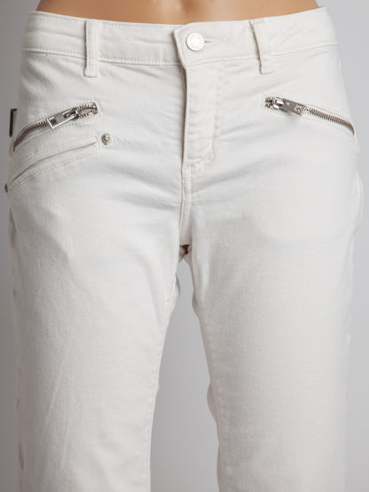 Good Zadig&amp;Voltaire White Denim Cropped Jeans Size S Frayed Hem
