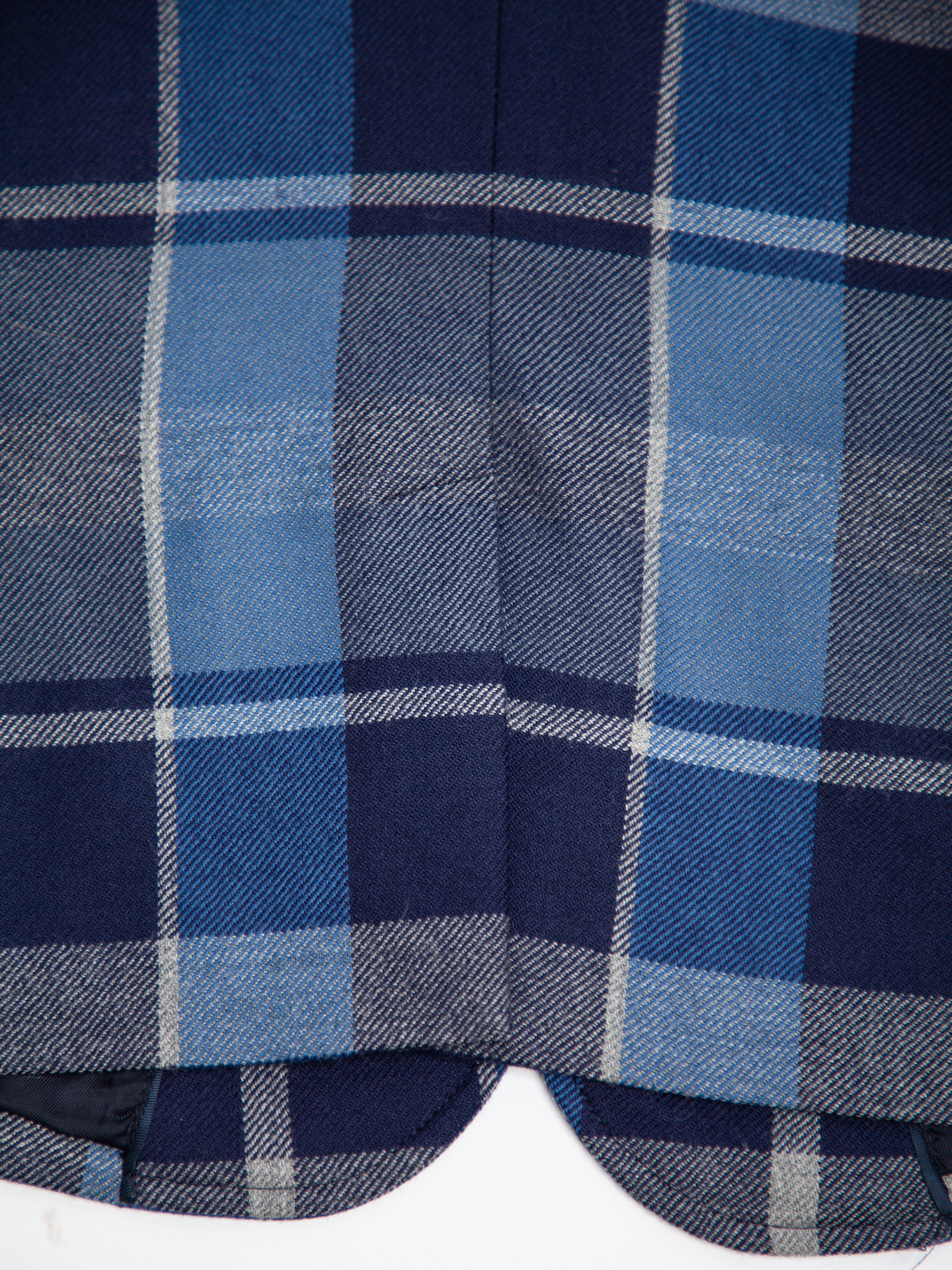 Excellent Dolce Gabbana Blue Cashmere Plaid Blazer Size 4 for Kids