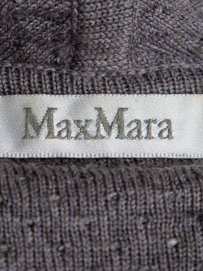 Max Mara Gray Knit Garment with Draped Collar Women&