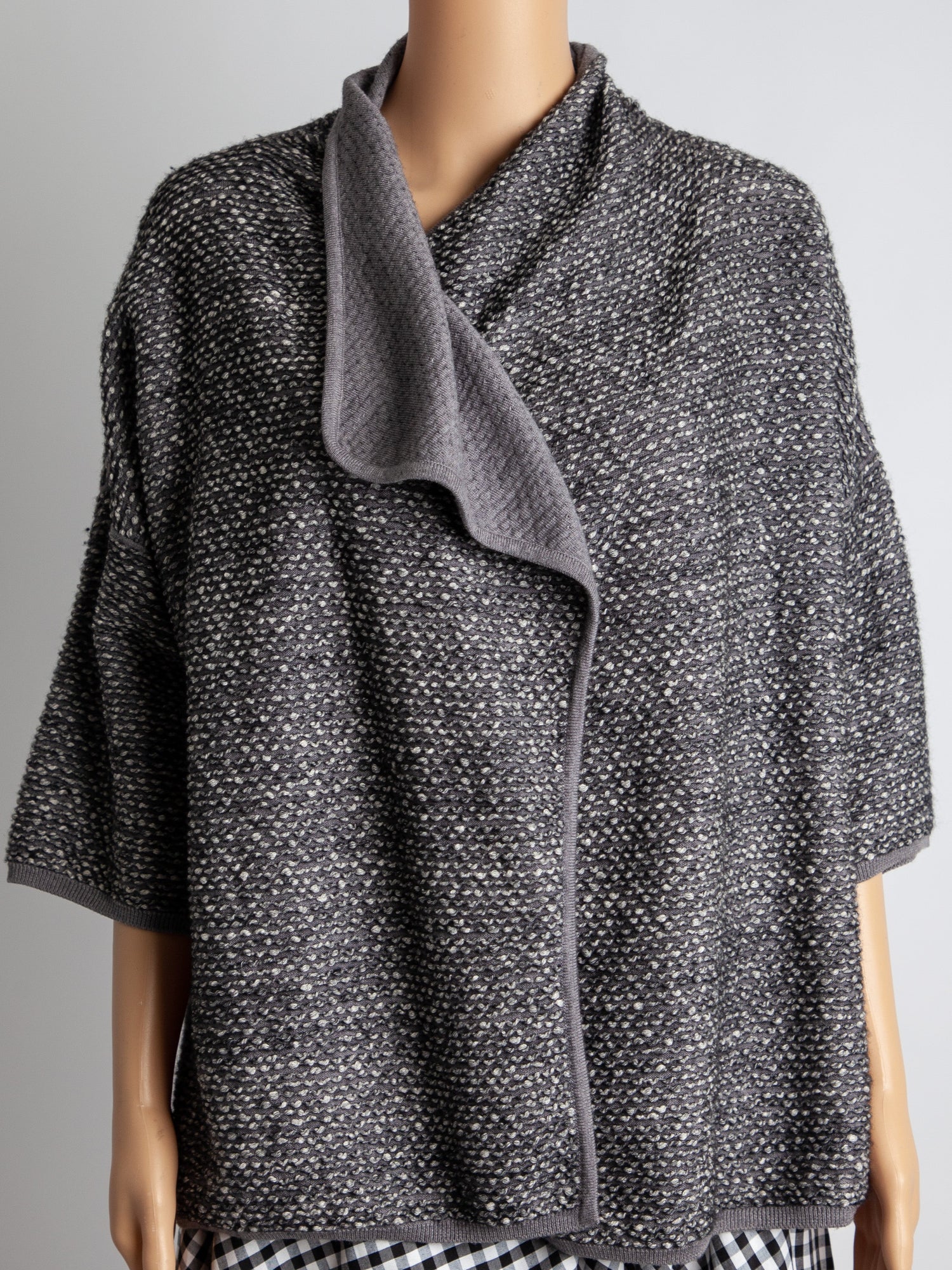 Max Mara Gray Knit Garment with Draped Collar Women&