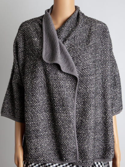 Max Mara Gray Knit Garment with Draped Collar Women&