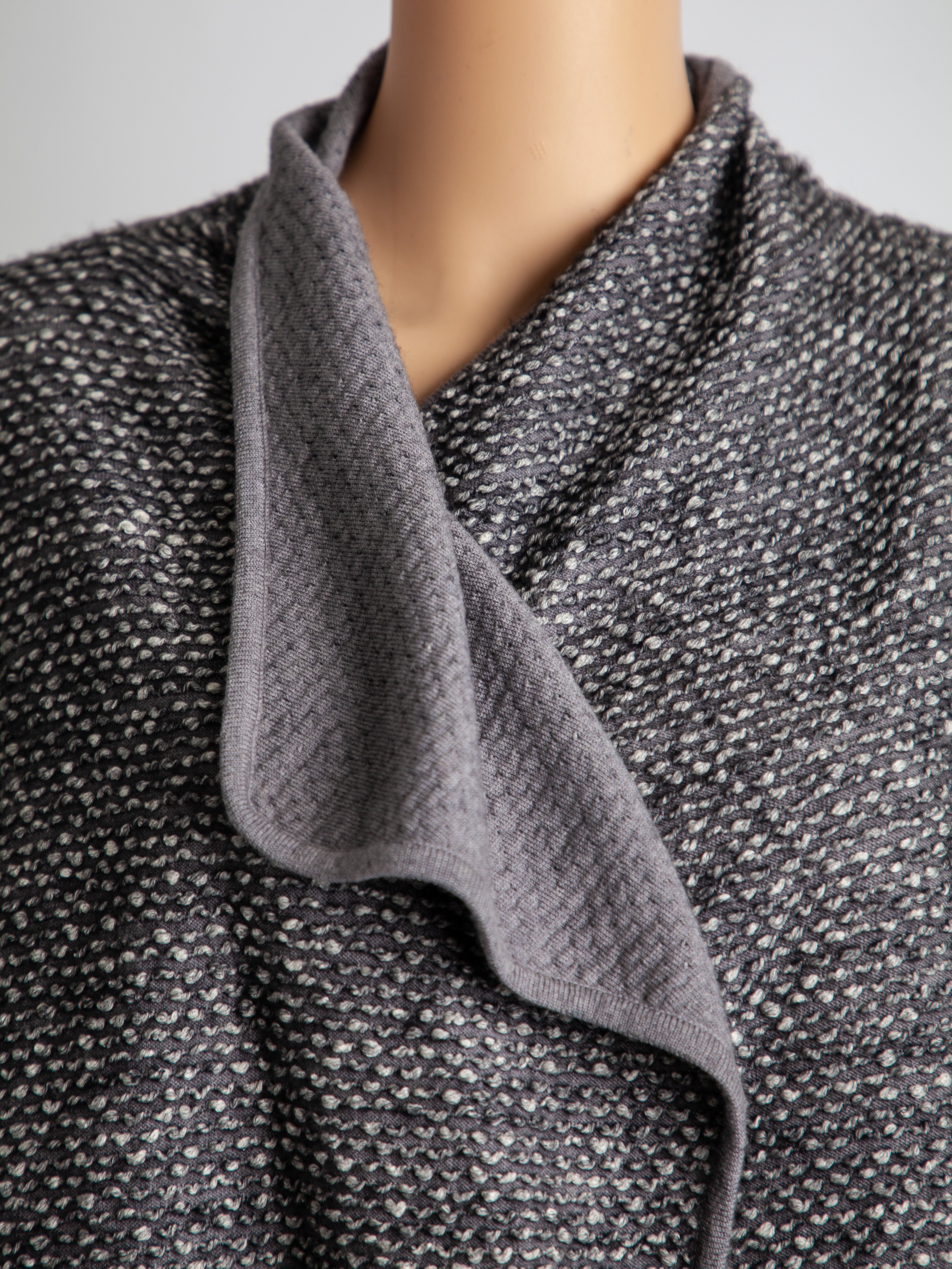 Max Mara Gray Knit Garment with Draped Collar Women&