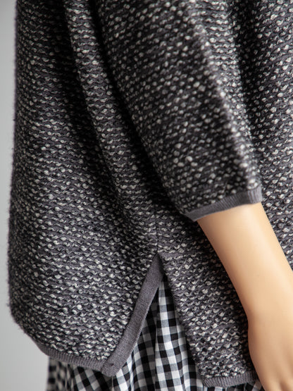 Max Mara Gray Knit Garment with Draped Collar Women&