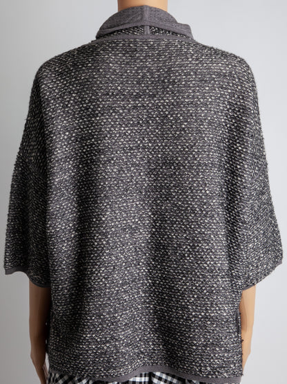 Max Mara Gray Knit Garment with Draped Collar Women&