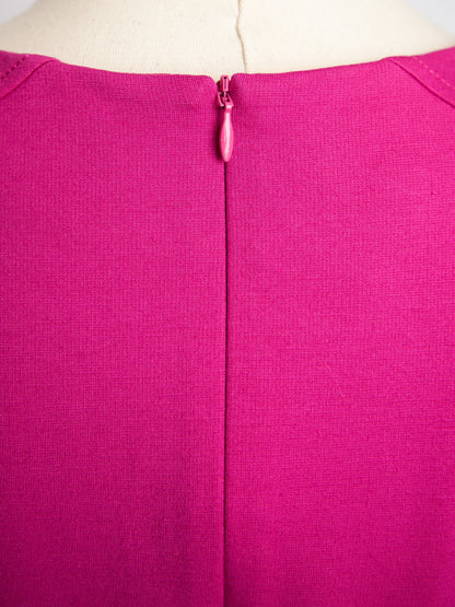 Good Escada Pink Polyester Dress Size M with Pleats &amp; Zip Closure