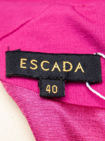 Good Escada Pink Polyester Dress Size M with Pleats &amp; Zip Closure