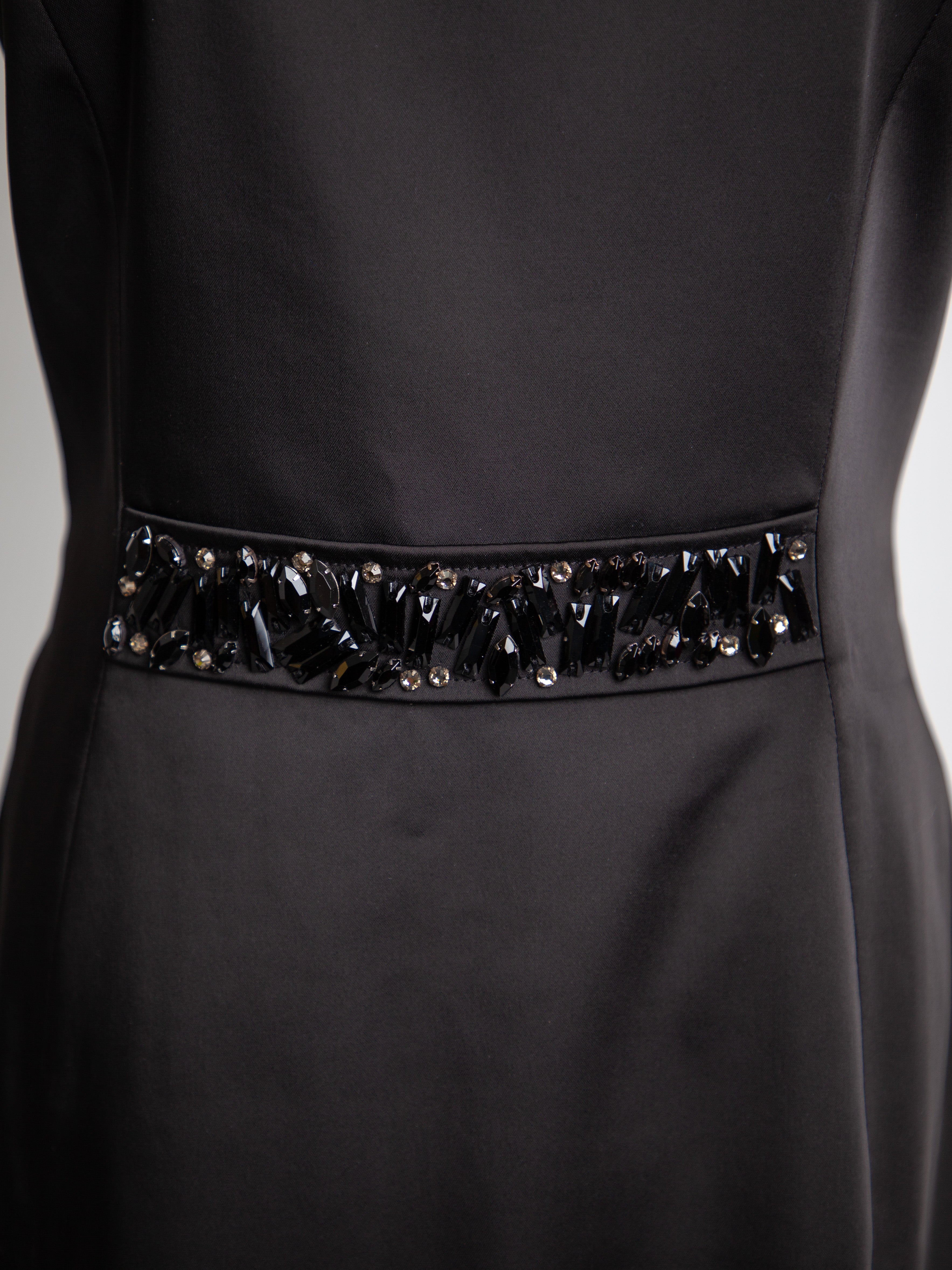 NEW Blumarine Black Sleeveless Dress with Beaded Waist