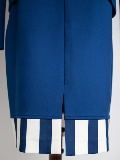 Good Cannella Blue Tailored Jacket Size M with White Accents