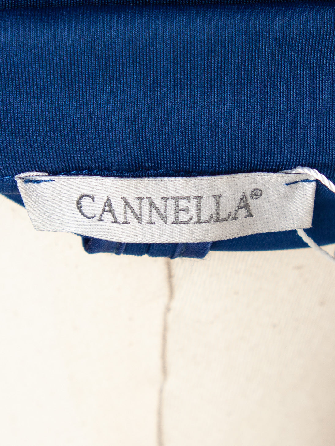 Good Cannella Blue Tailored Jacket Size M with White Accents