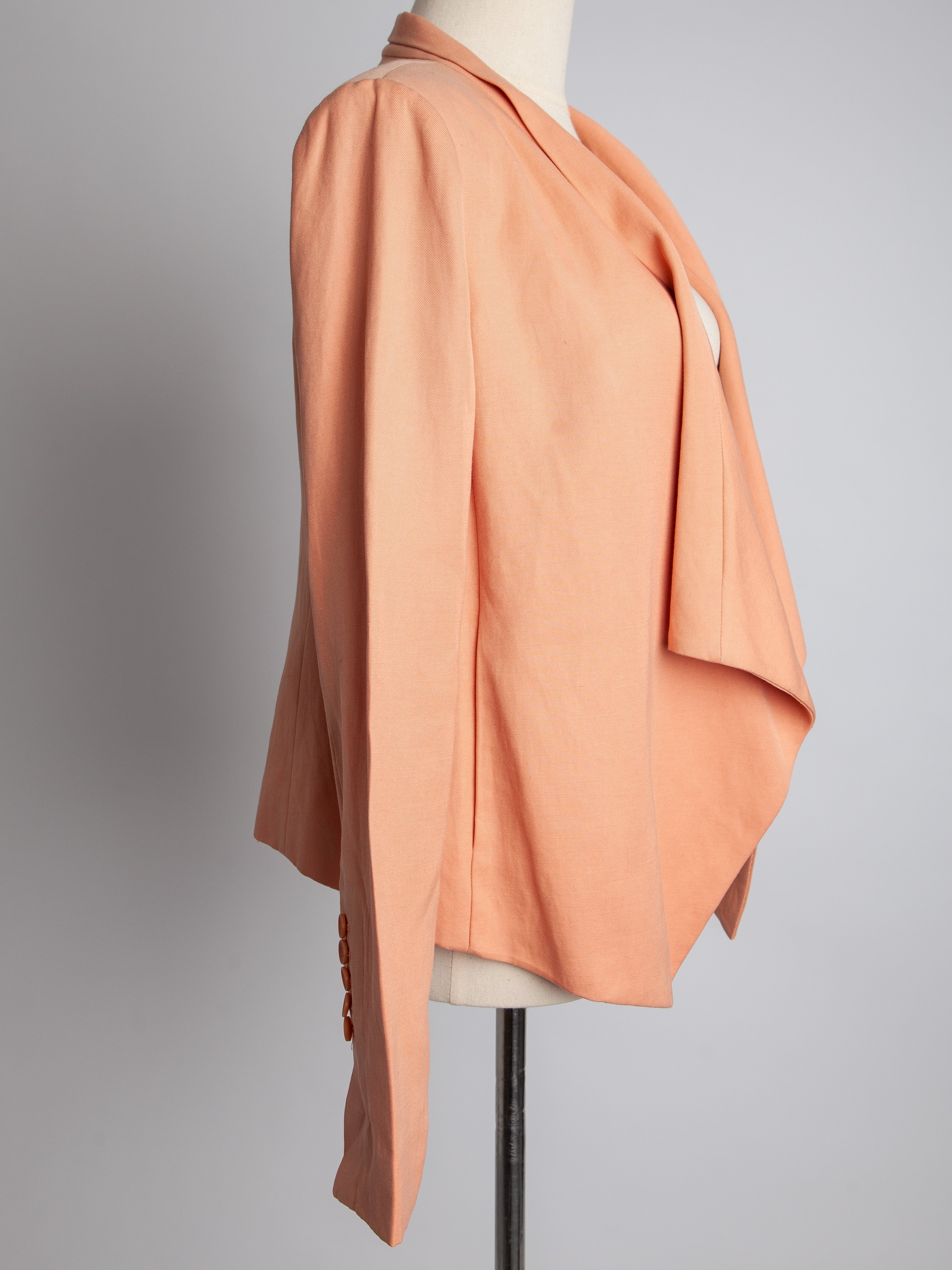 Good BCBGMaxazria Red Blazer Size S Viscose Open Front Design