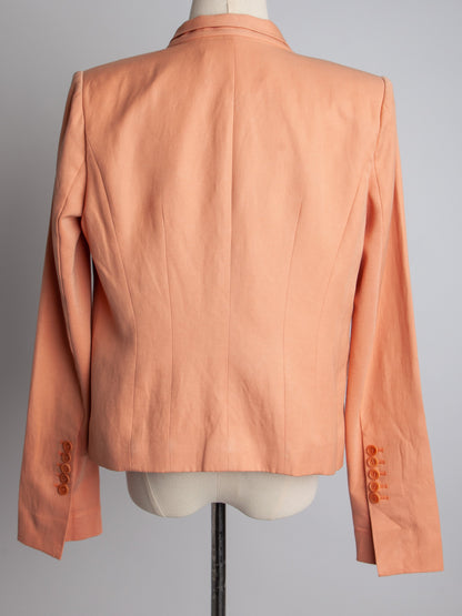 Good BCBGMaxazria Red Blazer Size S Viscose Open Front Design