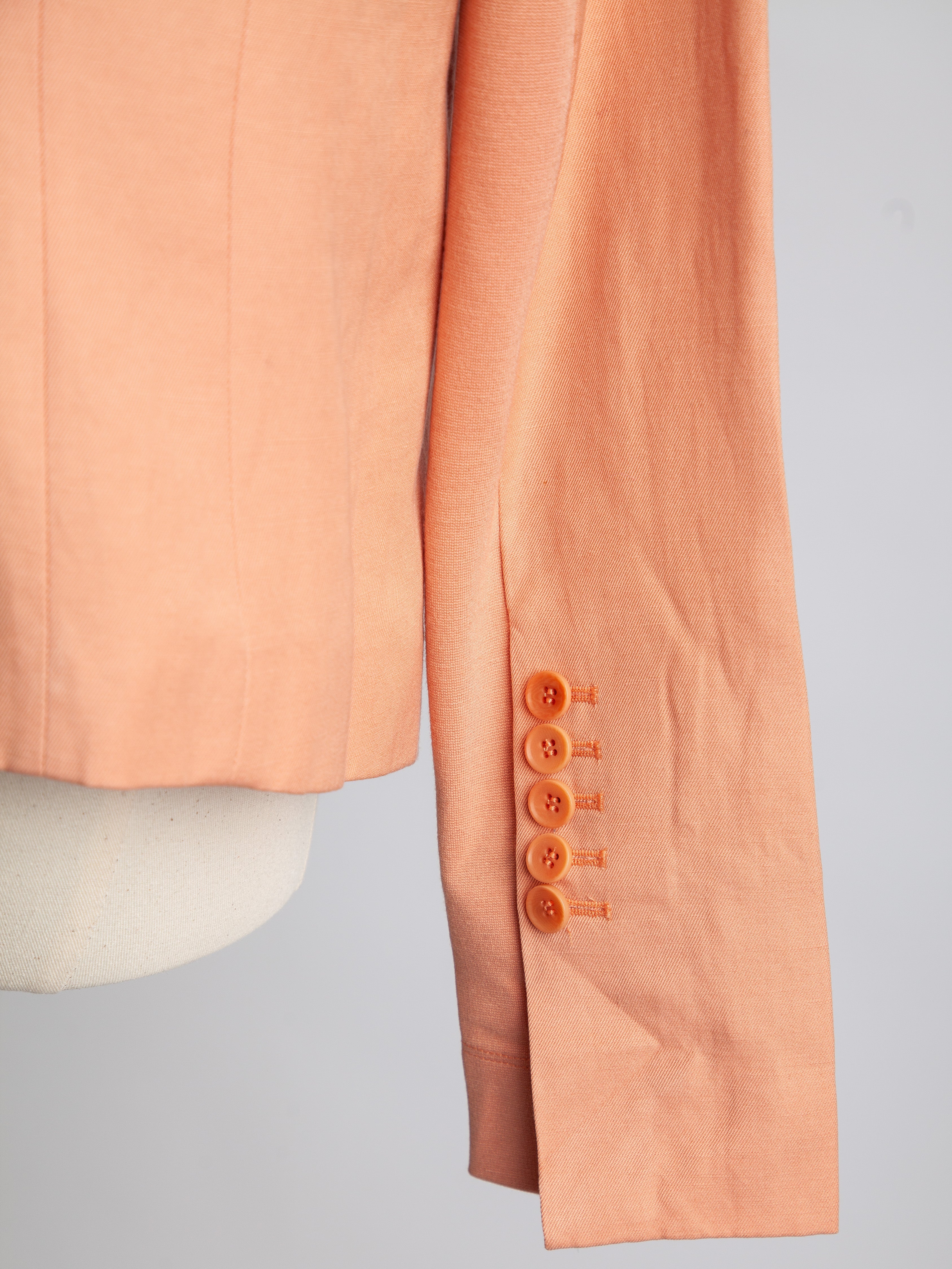 Good BCBGMaxazria Red Blazer Size S Viscose Open Front Design