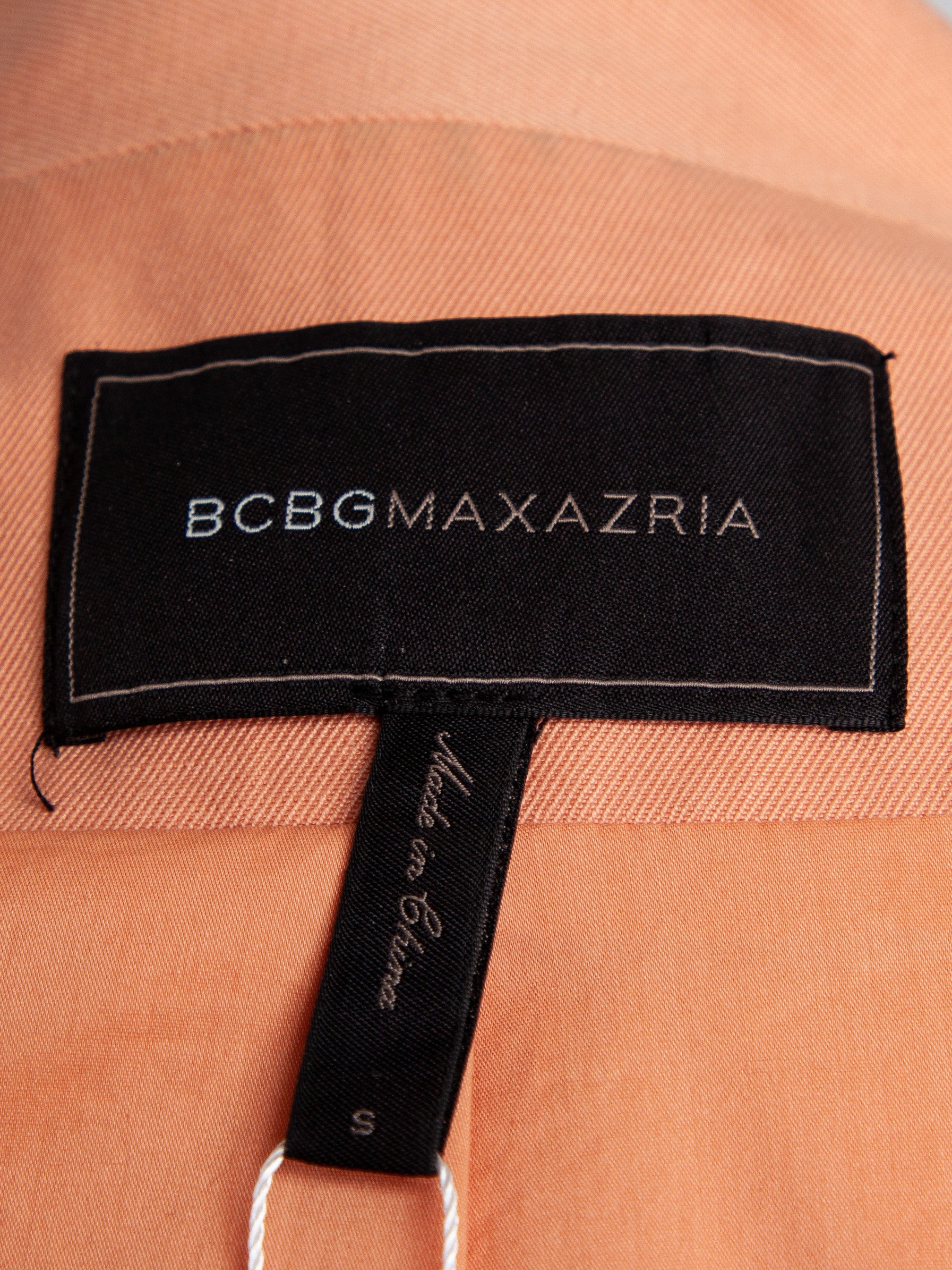 Good BCBGMaxazria Red Blazer Size S Viscose Open Front Design